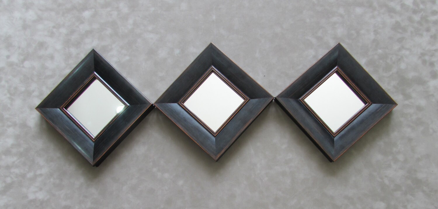 Square Mirror, Multi Mirrors, Custom Mirror,framed Mirrors, Distressed  Frame 8 X 8, Square 5mirrors, Decorative Wall Mirrors,housewarming 