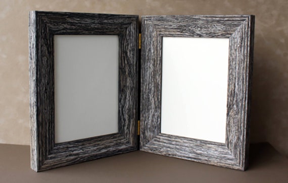 Rustic Weathered Distressed Double Hinged Folding Photo Pic Etsy
