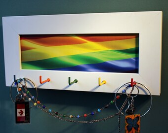 Drapeau de fierté, porte-clés, cadeau LGBTQ, porte-clés arc-en-ciel, vraies couleurs, cadeau de couple LGBTQ, drapeau vintage PRIDE
