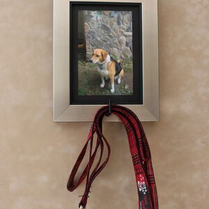 Pet Leash Holder, Brushed Silver Photo Frame, Memorial Key Holder image 5