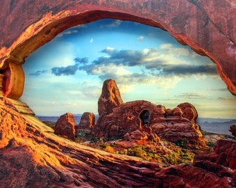 Turret Arch @ Utah Arches National Park Beehive State Park 3D Framed Pop Wall Art USA Cave Landscape Unique Exclusive One of a Kind