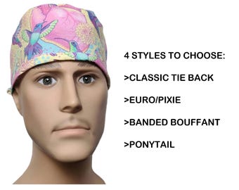PICK Style hummingbird heart Surgical SCRUB hat theatre cap GYN anatomy sweatpad