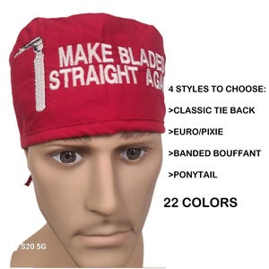 Make BLADES straight Again Miller Pick COLOR Pick hat STYLE Surgical scrub hat operating room hat theatre cap sweatpad Anesthesia