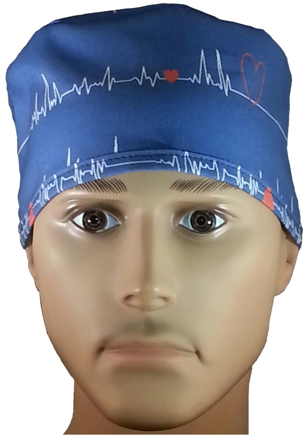 EKG ECG Surgical Scrub Hat Theatre Cap Heartbeats QRS Complex Sweatband