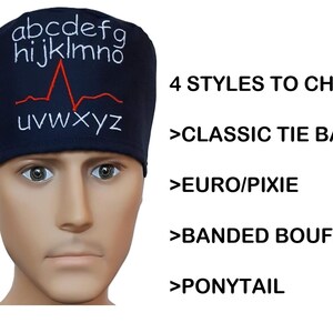 ABC QRS EKG Pick Color /  Pick hat Style Surgical scrub hat operating room hat theatre cap sweatpad Anesthesia