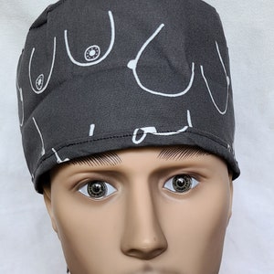 Breast Surgical SCRUB HAT theatre cap tie in back mammogram anatomy sweatpad