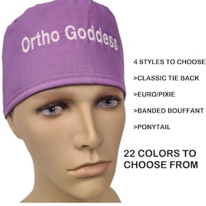 ORTHO goddess  Pick COLOR Pick hat STYLE Surgical scrub hat operating room hat theatre cap sweatpad orthopedic