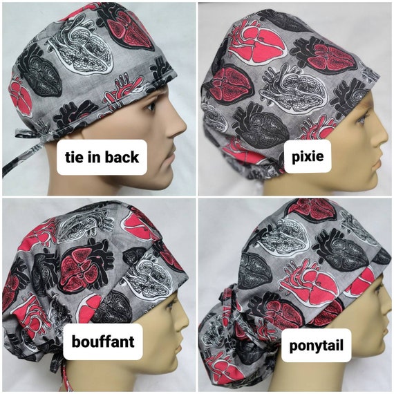 Heart Anatomic Surgical SCRUB Hat 