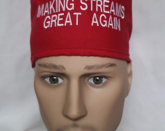 ストリームを再び素晴らしいものにするスクラブハット - スウェットパッド付きサージカルキャップピックハットスタイル