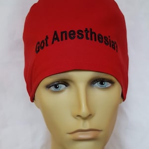 GOT ANESTHESIA ? Pick Color /  Pick hat Style Surgical scrub hat operating room hat theatre cap sweatpad Anesthesia