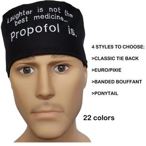 PROPOFOL Pick Color /  Pick hat Style Surgical scrub hat operating room hat theatre cap sweatpad Anesthesia