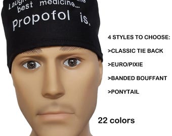 Propofol Surgical Scrub Hat: Cotton Operating Room Cap with Sweatpad