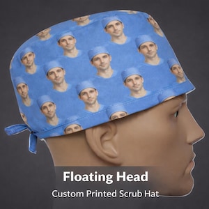 Custom Surgical Scrub Hat with Your Image | Personalized Cotton Scrub Cap | Choose Style