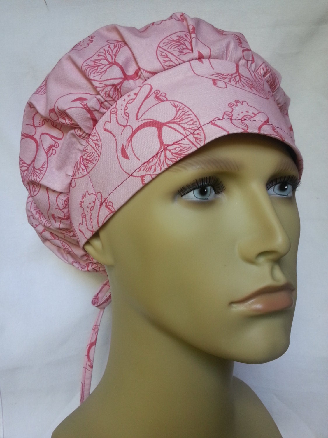 HEART surgical scrub hat theatre cap CARDIAC anatomic banded | Etsy