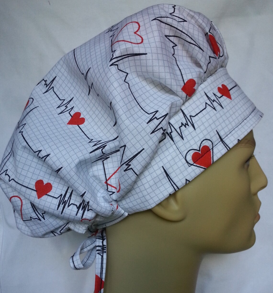 EKG ECG Heartbeats QRS Surgical Scrub Hat Theatre Cap Banded Etsy