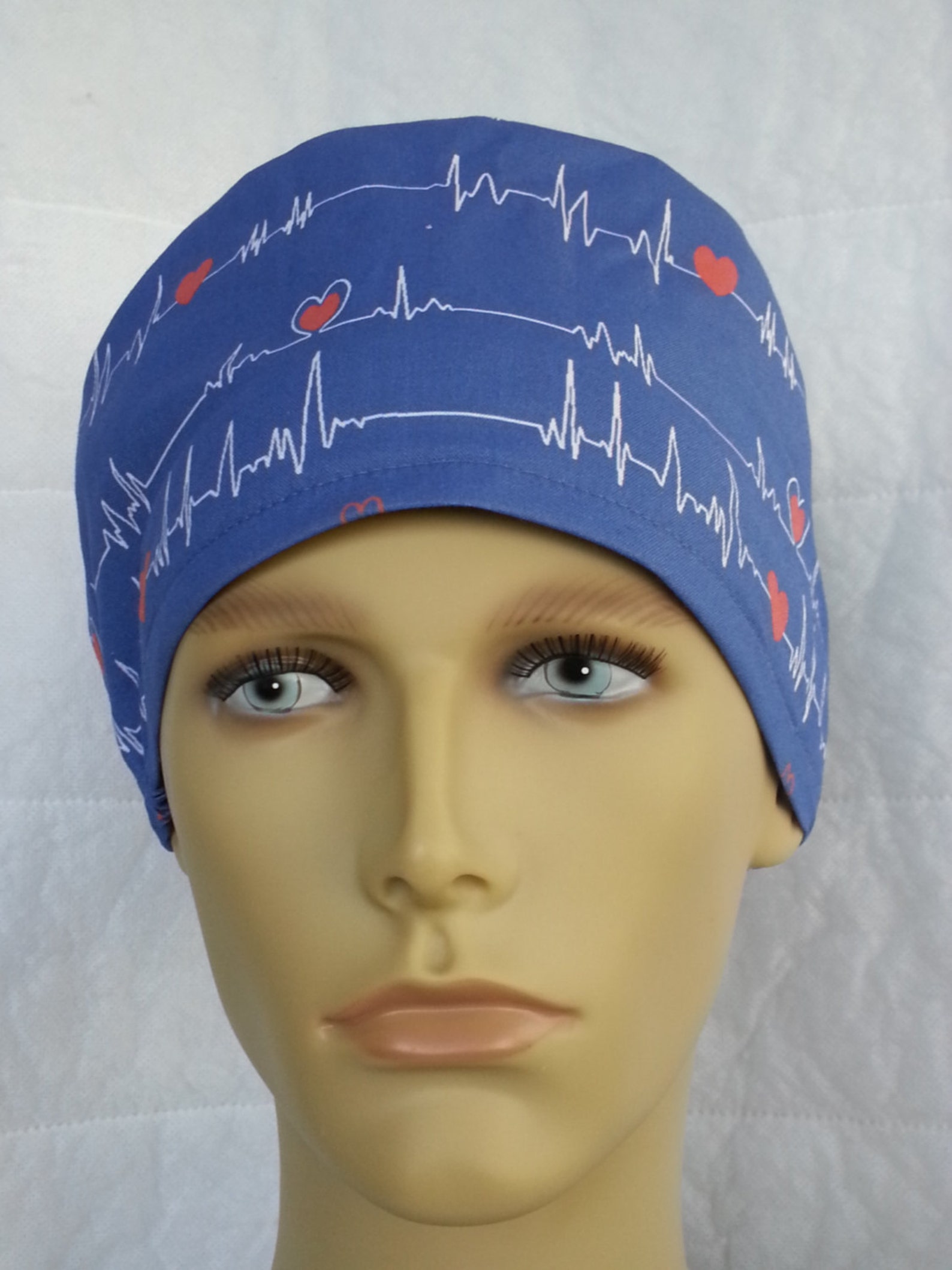 EKG ECG Surgical Scrub Hat Theatre Cap Heartbeats QRS Complex Etsy
