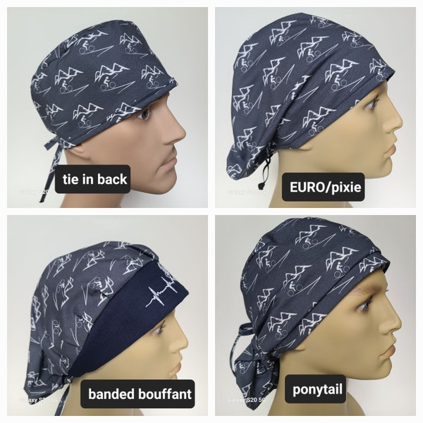 Bicycle Mountain Bike Touring Surgical SCRUB hat theatre cap anatomy sweatpad