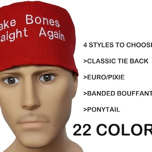 Make Bones Straight Again ortho Pick style pick color scrub hat Surgical theatre cap