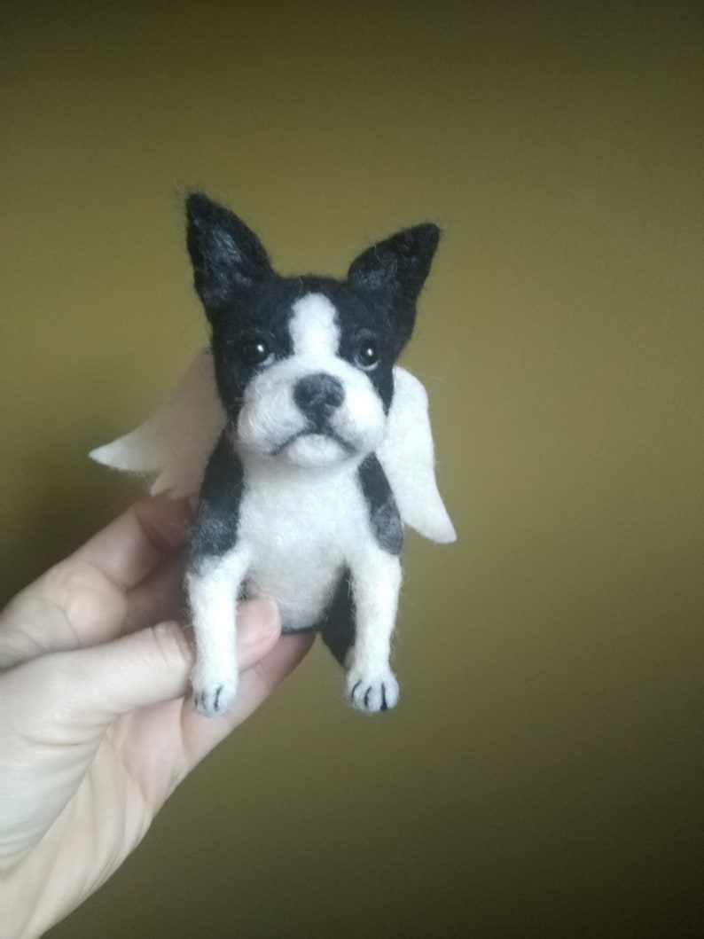 Needle felt Boston terrier Custom dog sculpture Boston terrier figurine Mini me Custom dog sculpture Dog replica Dog cloning Any dog breed 