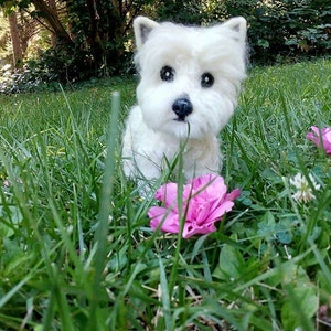 Custom felted dog, Pet portrait sculpture, Mini pet replica, Dog lovers gift, Needle felted animal, Felted Westie, Memorial pet