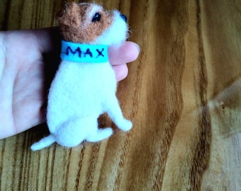 Mini dog cloning Felted Jack Russell terrier Jack Russell miniature Dog ornament from photo Tiny dog charm Realistic dog ornament Pet loss