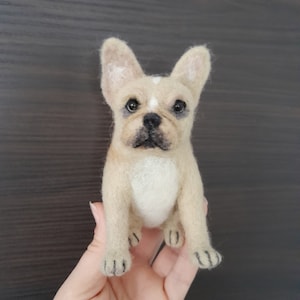 Needle felt French bulldog Custom dog sculpture French bulldog figurine Mini me Custom pet cloning Dog replica French bulldog Any dog breed