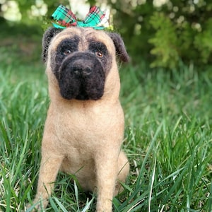 English Mastiff replica Needle felt English Mastiff Custom dog sculpture Felted pet portrait Custom dog figurine English Mastiff gift