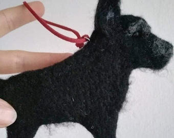 Enfeite de cachorro de feltro agulhado Enfeite de cachorro Miniatura de cachorro de feltro Presente para mãe de cachorro Enfeite de Natal