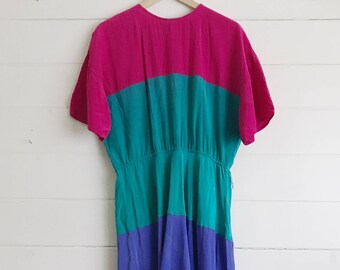 Adrianna Papell silk color block dress - SIZE: 6 / M/L