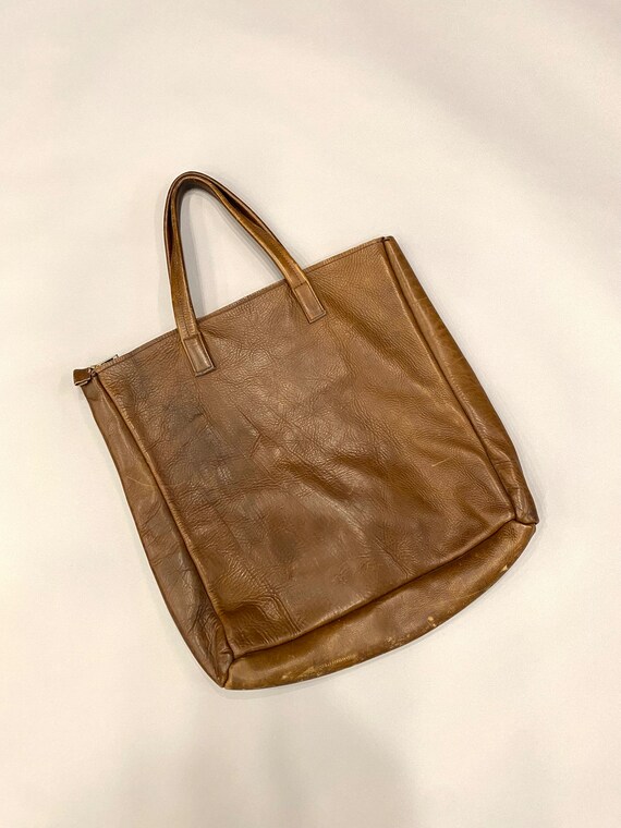 Vintage Brown Leather Carry All