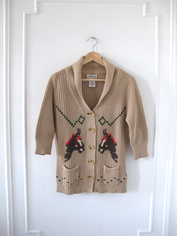 Cotton Shawl Collar Cowgirl Cardigan - Size S/M