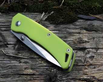 Pocket Folding Knife, custom made Corian scales, Great gift for Man or Boyfriend.