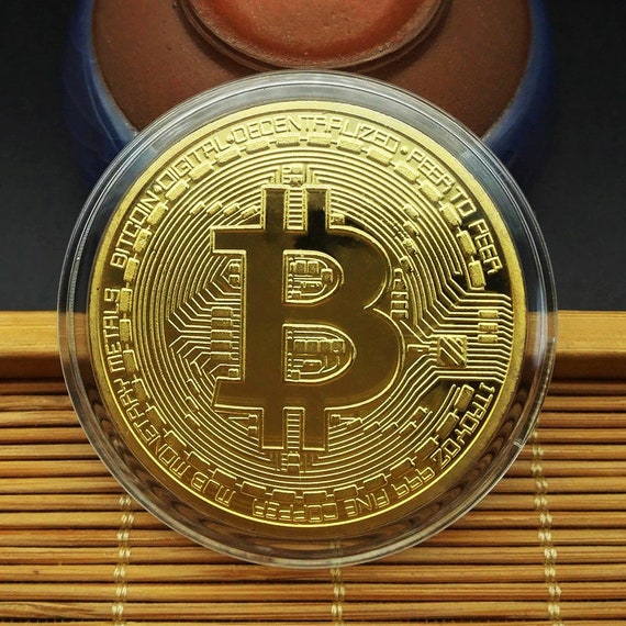 Gold Brick Bitcoin Commemorative Collectors Gift  Coin Bit Coin Art Collectio VA