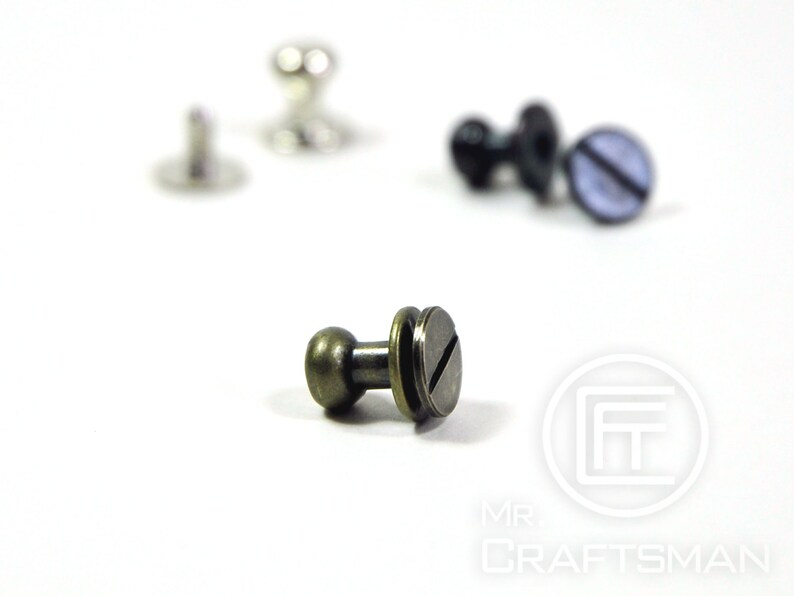 new 10 set of 7mm Head Button Stud Screwback Stud image 2