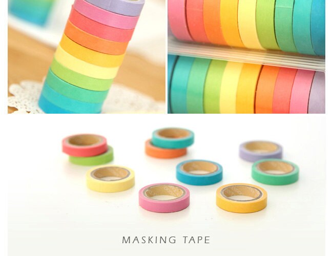 ANGOO Rainbow Color Masking Tape Set 