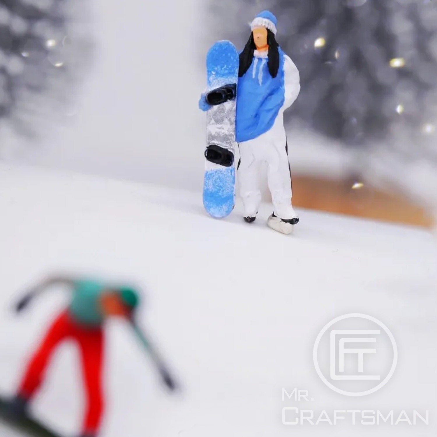 Miniature Matériel de ski, 4 pièces, 9 cm de long, déco hivernale -  Miniature décorative - Creavea