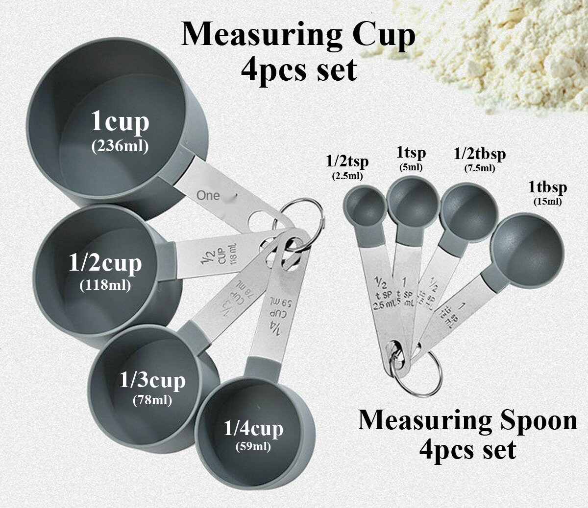 Kitchen Measuring Tools Set, Cooking Accessories Durable Stainless Steel  Measuring Cup Tea Coffee Measuring Spoon AD 