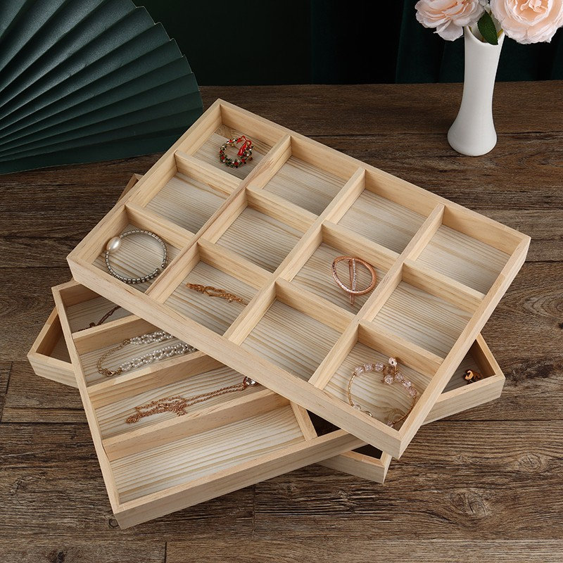 Buy Pinewood Multi Compartments Display Tray Desktop Wooden Online in India  