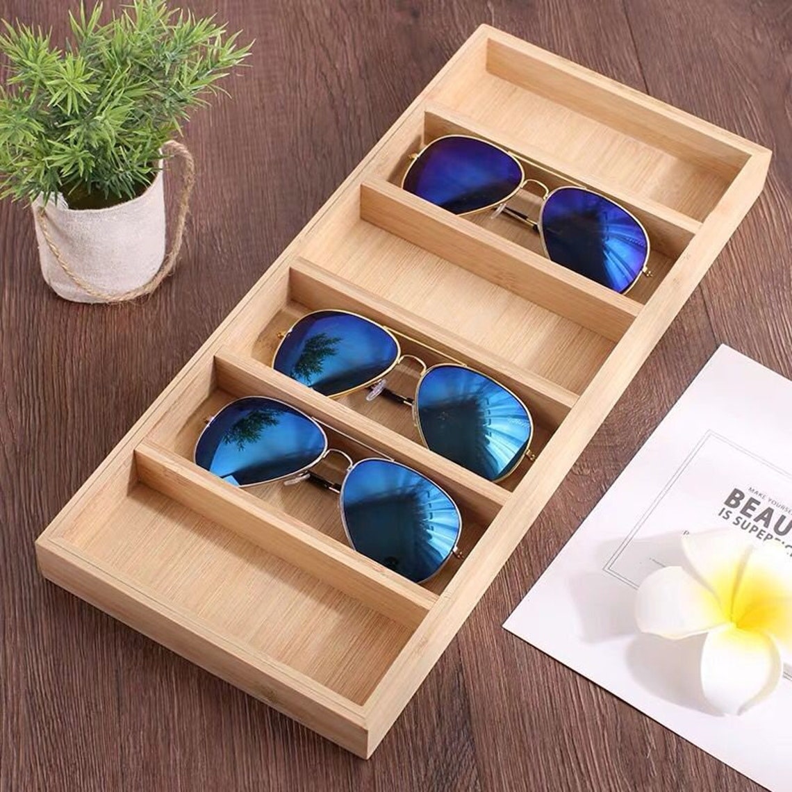 Wooden 4/5/6 Compartments glasses Display tray Glasses Etsy