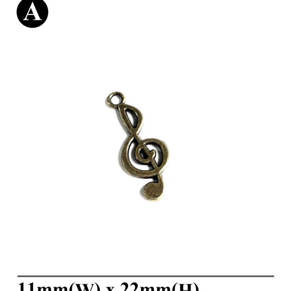 a Music Treble Clef Antique Bronze Charms Pendant