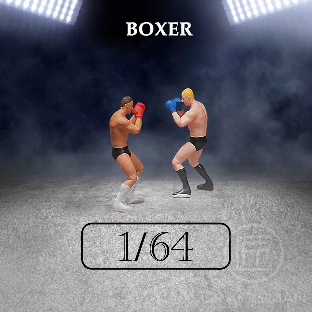 1/64 Scale Model Miniature Figure City Boxers Scene Character Etsy