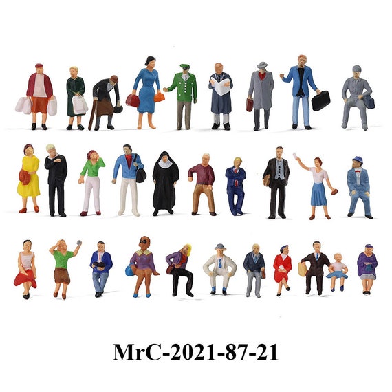 200 Pièces Personnes Peintes Figurines Miniatures Pour Plan De Chemin De  Fer 1:75 1:100