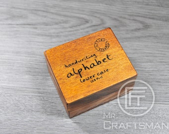 Kleinbuchstaben 28 PCS Stempel Stempel Set, Vintage Alphabet Stempel Set, Handschrift Buchstaben in Holz-Box