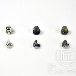 new 10 set of 7mm Head Button Stud Screwback Stud image 1