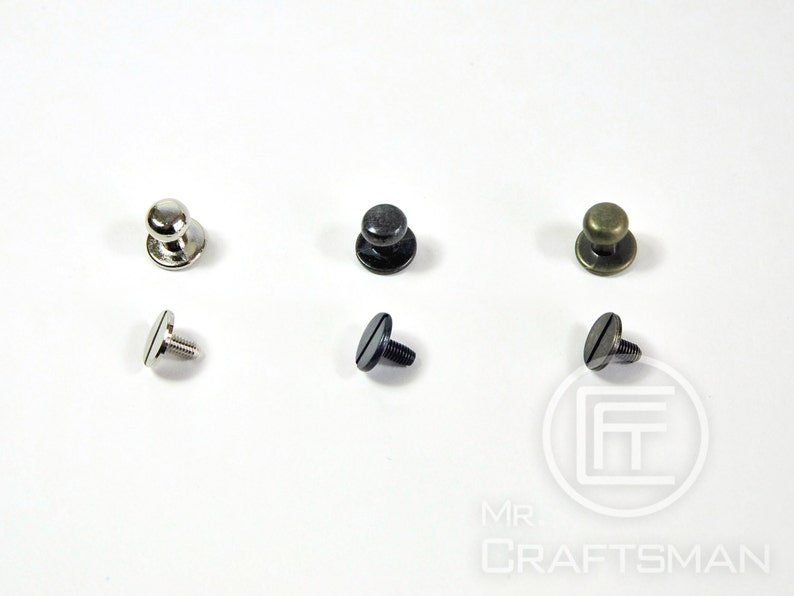 new 10 set of 7mm Head Button Stud Screwback Stud image 1