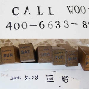 Number stamp 28 PCS rubber letter stamps set ,vintage alphabet stamp set in Wooden Box image 5