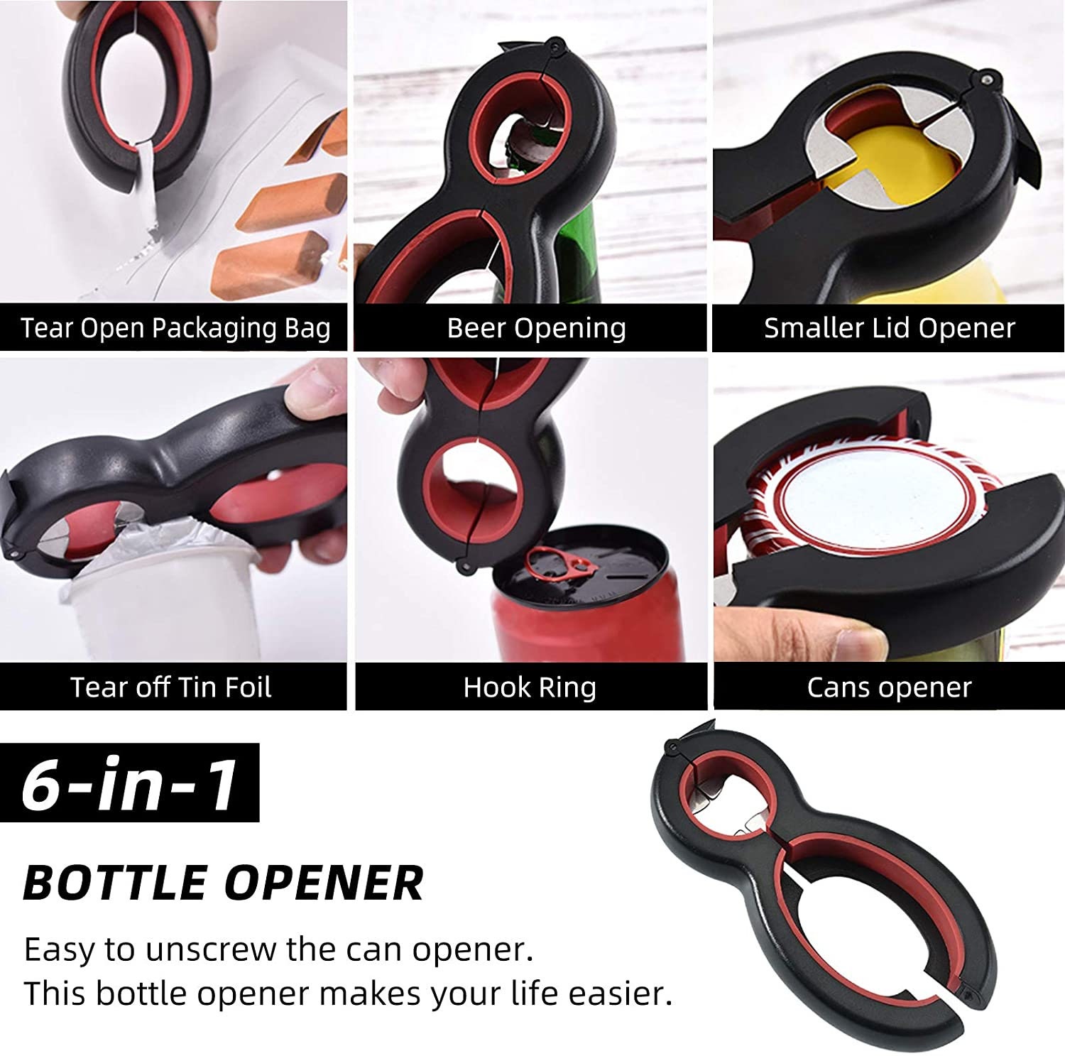 1pc Multifunctional 4-in-1 Jar Opener, Jar Gripper, Lid Opener, Can Opener, Bottle  Opener Lid Twist Off Tools Kitchen Gadgets - AliExpress