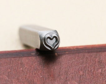 Metal Steel stamp, Heart Stamp, Heart logo Stamp, symbol Stamp, Hammering Stamp Tool, Stamping tool, Love Metal Stamp 6mm heart