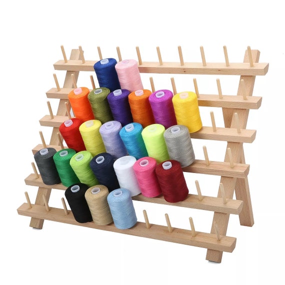 60 Spool Wooden Thread Holder Sewing and Embroidery Thread Rack