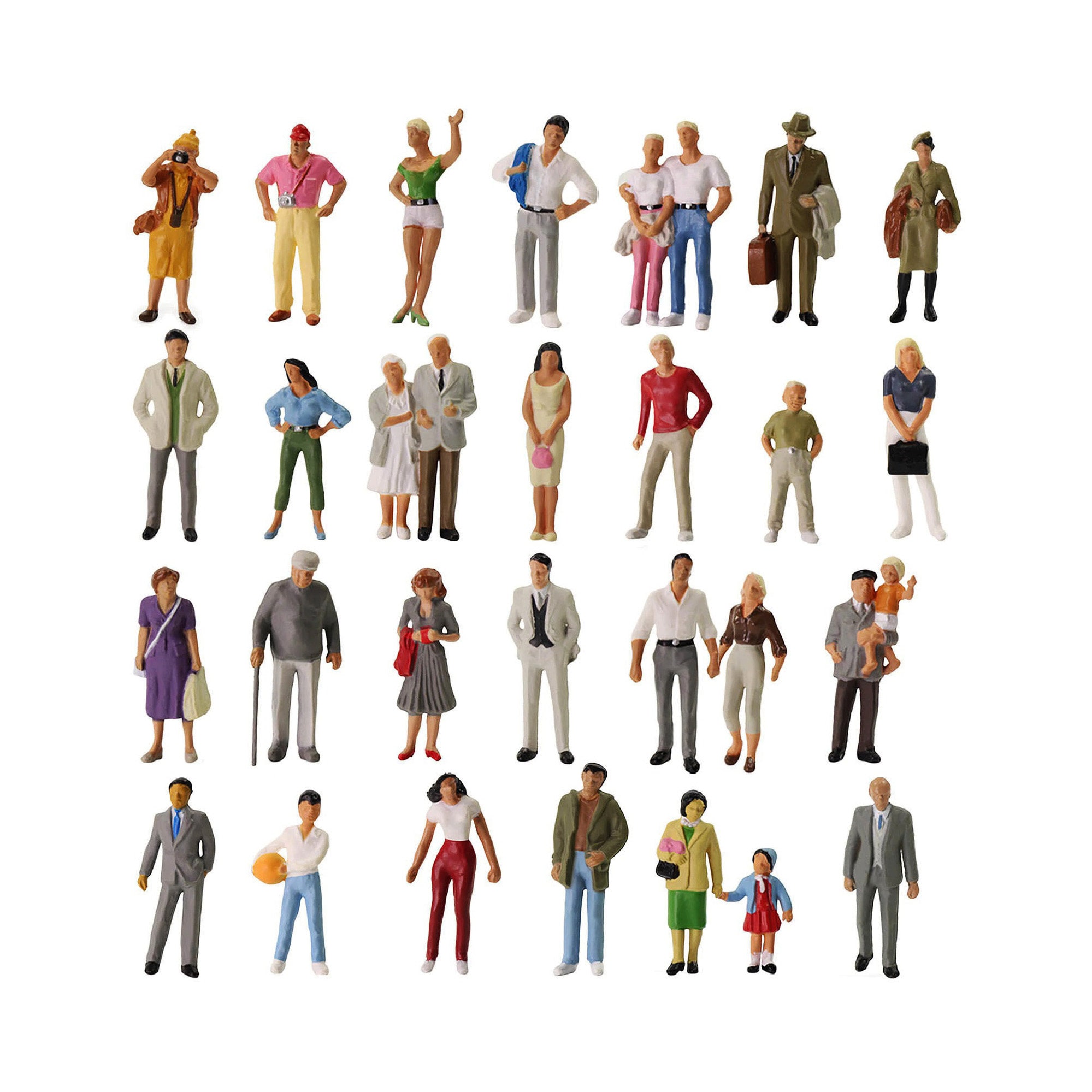 Pack of 20 1:30 Scale Model People Passerby Layout Scenery Sandtable Parts 